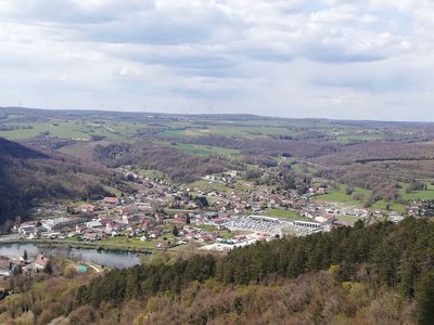 Vue sur Pays-de-Clerval depuis les roches