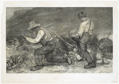 Emile Vernier (1829-1887) - Les Casseurs de pierre, d’après Courbet, vers 1860 - Lithographie - Inv. 1976.1.90