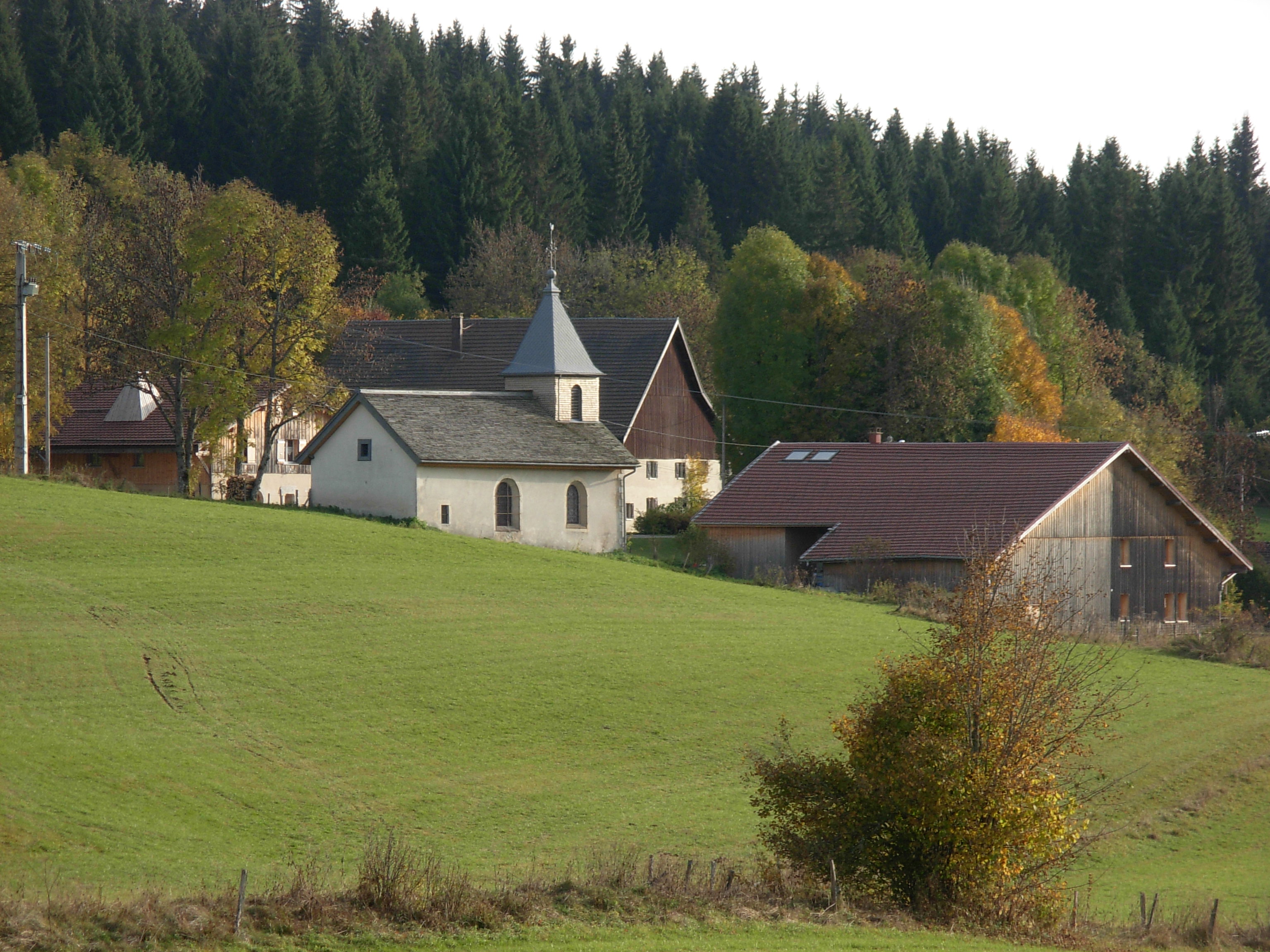 Vue sur la Chapelle Saint-Claude et le hameau de Chapelle-Mijoux