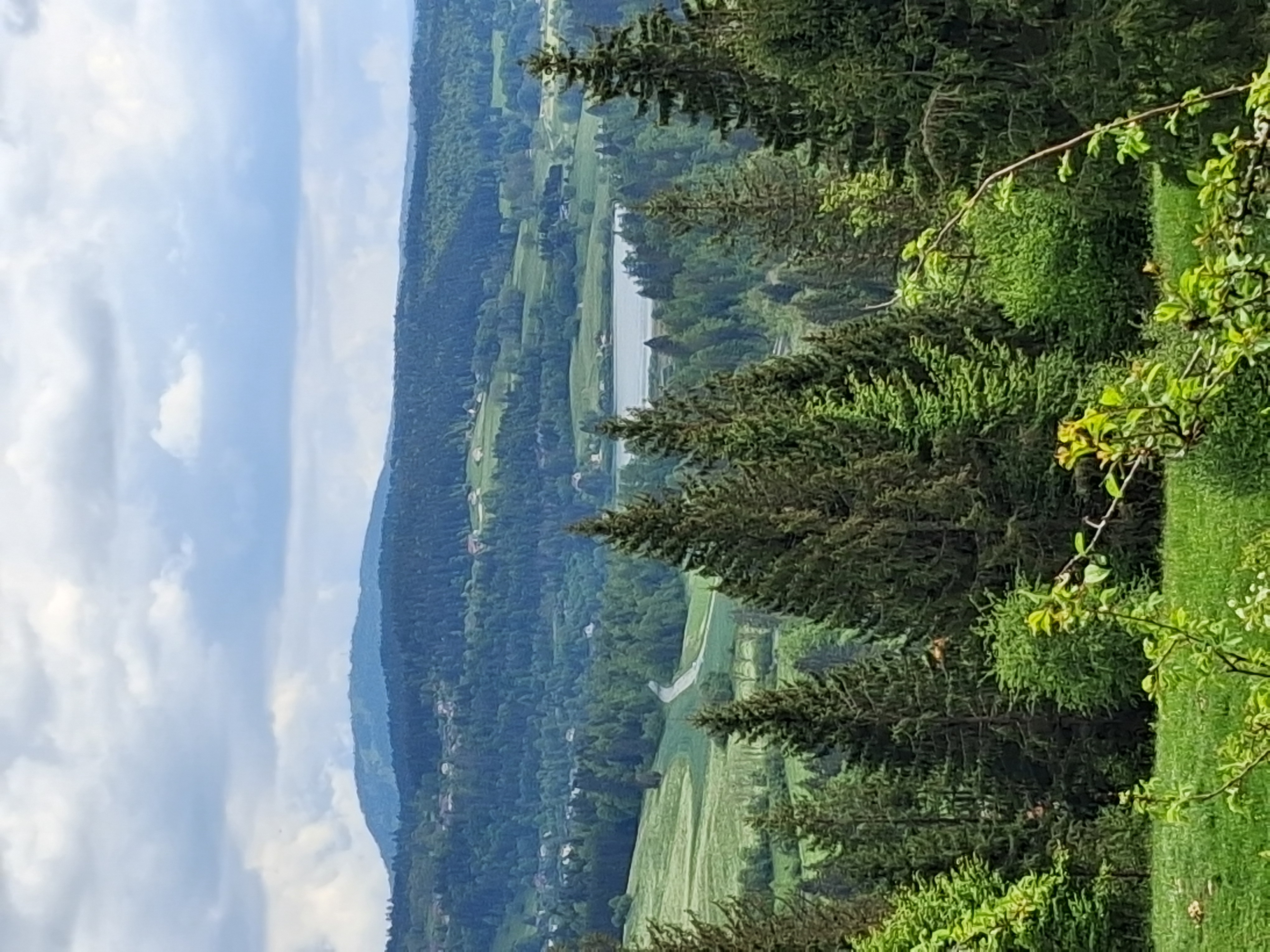 Vue sur le village de Oye et Pallet, lac Saint-Point et Mont d'Or